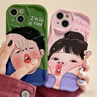 Funny Girl Boy Cute Wave TPU Phone Case for Realme 15 15T 15x 14 14x 13 12 12x 11 11x 10 Pro Plus 4G