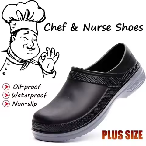 Hotel Kitchen Clogs Non-slip Waterproof Oil-proof Work Shoes Breathable Resistant Kitchen Cook Chef 