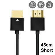 45cm 0.45m HDMI-Compatible Slim Short Cable 4K 2.0 36AWG Cable with Ethernet ARC CEC for Laptop to Monitor TV Projector