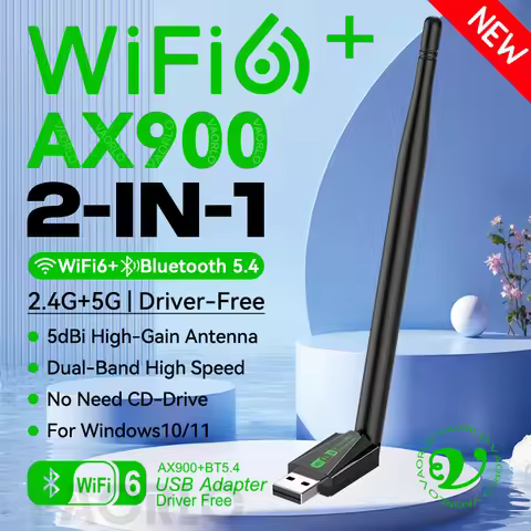 900Mbps WiFi6 Adapter Bluetooth 5.4 2.4G/5Ghz WiFi Dongle AX900 With Antenna Wireless Network Card R