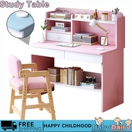 BabyDairy Children Study Table Children's Study Household Bookshelf Integrated Table Bedroom Primary School Student Writing Boys Girls Work Desk and Chair