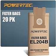 POWERTEC 75056-P2 Filter Bags for Electrolux EL204B Fits EL5010 Aptitude Vacuum Cleaner, 20PK