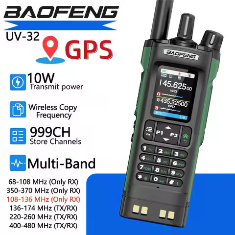 Free shipping Baofeng UV 32 10W UV-32 Walkie Talkie Two Way Radio