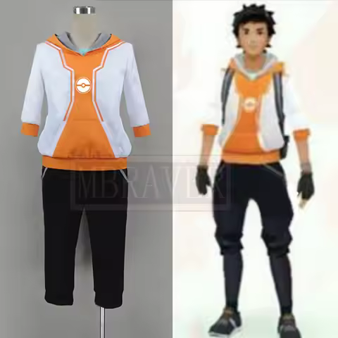 Hot Go Costume Team Valor Instinct Mystic Orange Trainer Costume Adult Men Cosplay Costume Halloween