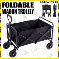 Foldable Wagon Trolley Outdoor Trolley Picnic Camping Cart Adjustable Handle Four-Wheel Shopping Car