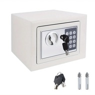 Solid Steel Safe Fireproof Home Office Cash Precious Item Box White