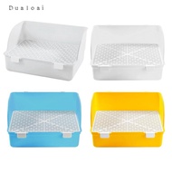 Dualoai Bunny Litter Box Potty Tray Toilet Pet Pads Holder Square Cage Box Potty Train Bunny Potty T