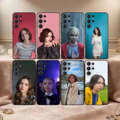 Lovely E-Emma Actor M-Myers Phone Case For Samsung S26,S25,24,23,22,30,21,10,9,Ultra,Plus,Lite,Black