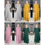 MUSLIMAH SET SKIRT SET KURUNG SET BAJU LABUH BELAH TEPI