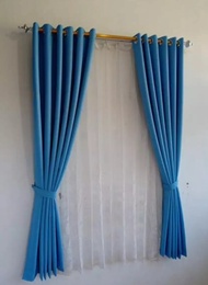 PROMO Gorden Jendela Minimalis Blackout Merah Maroon Polos Import 1 Set Gorden Pintu Termurah