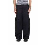 BEUTER WAIST-STRAP PLEATED PANTS - BLACK