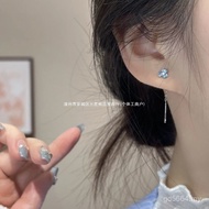 999 Earrings Spring Summer Blue All-Match High-End New Style Flower Ear Line Temperament Niche 2025 