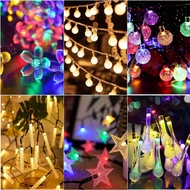 5m 20led Solar Christmas lights outdoor waterproof Crystal Globe Lights Solar Powered Patio Lights C