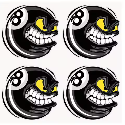 No. 8 Ball Style Billiards Vinyl Waterproof Motorcycle Stickers Moto Helmet Decoration Decals Car Au