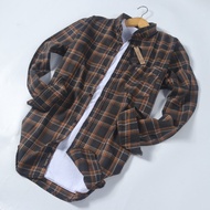 KEMEJA Brill Eighty Eight - Premium Dark Army Long Flannel Shirt Mst Bw 88 L3534