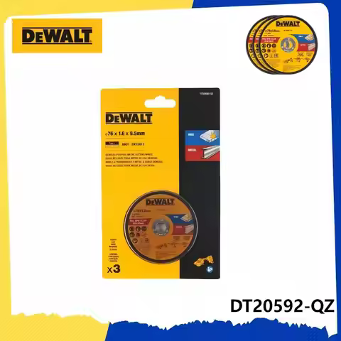 DEWALT DT20592-QZ 76mm INOX Bonded Abrasive Cutting Disc - 3 Pack, Aluminum Oxide, 1.6mm Thick, EN12