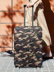 行李箱套適用於18至30英寸彈性行李箱套時尚迷彩圖案防刮保護套箱保護套旅行行李箱套保護套防塵套拉桿箱套行李防塵罩旅行配件