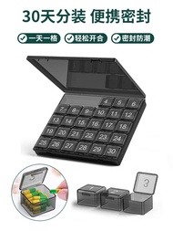 Pill Box For One Month, Medicine Divider For 30 Days, Portable Medicine Box For 31 Days, Medicine Re