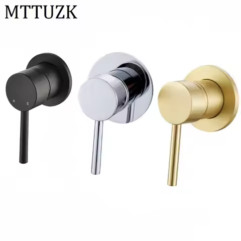 Brass Shower Valve Shower Faucet Diverter Control Valve Wall Mounted Mixer Valve for Spout Shower He