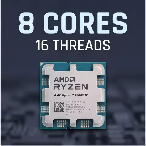AMD Ryzen 7 7800X3D R7 7800X3D AM5 CPU 8 Core 16 Thread 5NM Processor 96MB 5.0GHz No Cooler Fit B650