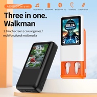 A99 Earphone Power Bank 8000mAh with 2.8" Touch Slider Screen TWS HIFI Headphones mini Game LED Flas
