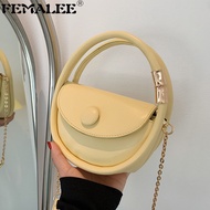 Branded Ladies Half Moon Clutch Saddle Shoulder Purses Chains Luxury Candy Color Women Bags Fashion