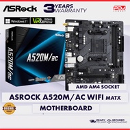 ASROCK A520M/AC DDR4 (AM4) MATX MOTHERBOARD (3 Years Warranty)