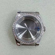 36MM/39MM Stone Bezel Stainless Steel Watch Case Sapphire Glass Accessories for NH35/NH36 Movement