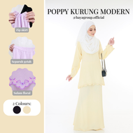 🔥Ready Stock🔥 Poppy Baju Kurung Modern Sulam Floral Kurung Embroidery Muslimah Style Cotton Baju Kurung Moden Plain Sulam Trend Baju Kurung Moden