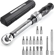 Bike Torque Wrench Set 1/4" Drive Click 1-25 Nm - Bicycle Maintenance Tool Kit for Road/Mountain Bik
