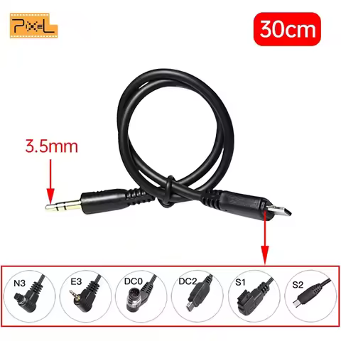 Pixel 30cm Shutter Release Remote Control Connecting DC0 DC2 N3 E3 S1 S2 Cable For Canon Nikon Sony 