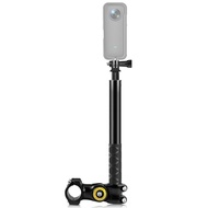 Motorcycle Bike Selfie Stick For Gopro Hero 11/10/9 Insta360 ONE X Handlebar Camera Bracket 27.9-113.5Cm 1/4”Screw Sports Camera
