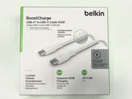 <全新有盒> 美國 Belkin 3m 3米 USB-C to USB-C (Type C) PD 100W 充電線 叉電線 數據線 fast charge Charging Cable Data C