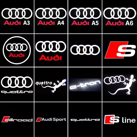 AUDI Led Car Door Welcome Light For A5 A6 C5 C6 C7 A4 B5 B6 B7 B8 B9 A7 A8 Q7 Q5 Sticker TT sline qu