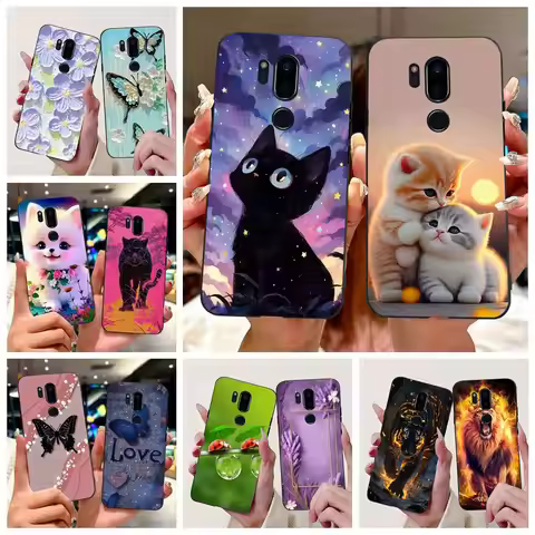 For LG G7 ThinQ Case Cute Cat Luxury Painted Cover Soft Slim Phone Case For LG G7 ThinQ G7Thinq LM-G