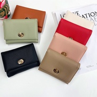 Japanese Ladies Wallet Trendy Solid Color Simple Folding Coin Purse Japanese Lock Wallet Wallet 2026