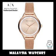 (100% Original) Armani Exchange Women's AX5602 Quartz Stainless Steel Rose Gold-Tone Mesh Watch (2 Y