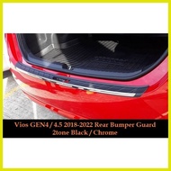 ☇◑ ✆ ⭐ Toyota Vios GEN4/4.5 2018 to 2022 Rear Bumper Guard 2tone Black/Chrome
