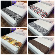 Bed Runner - Printed and Plain Design - 80 x 14.5 Inches Bed Runner Queen Bed Accessories