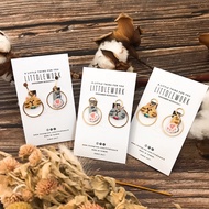 [Littdlework Flagship Store] Embroidered Earrings-Cat Cat Palm