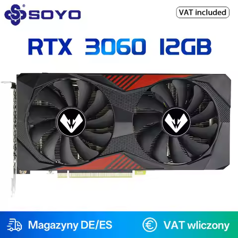 SOYO New Gaming Graphics Cards NVIDIA GeForce RTX 3060 12GB GDDR6 192 Bit Desktop GPU Video Card Com