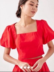Love, bonito Laina Puff Sleeve Bustier Crop Top