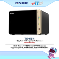 QNAP TS-264 | TS-464 | TS-453E | TS-664 NAS Storage 2-Bay / 4-Bay / 6-Bay Intel Quad Core 2.5GbE HDM
