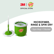 3M™ Scotch-Brite™ Single Spin Mop Bucket Set, Refill Available, 1 pc/pack, For cleaning home floor easily &amp; handsfree