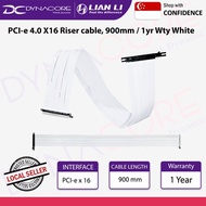 Lian Li PCI-e 4.0 X16 Riser cable, 900mm / 1yr Wty White Compatible With O11D Evo XL