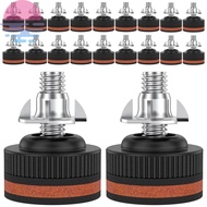 20 Pcs Leveling Feet Height Adjustable Table Leveling Feet with Nonslip Rubber Pad with 1/4 in Screw