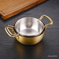 Korean-Style Stainless Steel Ramen Pot Household Soup Pot Instant Noodle Pot Creative Instant Noodle Pot Double-Ear In00