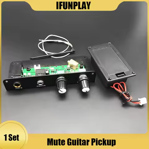Active Mute Guitar Pickup with Battery Box for Travel Static Guitar Players Black Silent Guitarra Ac