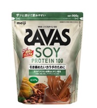 Meiji Savas 大豆蛋白 100 (可可味) 900克，蛋白分子肽分離乳清蛋白粉，健身健美肌肉營養大隻能量飲 Protein Power (平行進口)08388