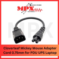 C0004 C14 to C5 Power Cable 300mm Short IEC Male to Cloverleaf Mickey Mouse Adapter Cord For PDU UPS